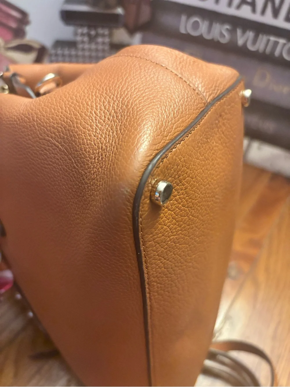 Kate Spade Cobble Hill Maris Cognac Leather Satchel Crossbody